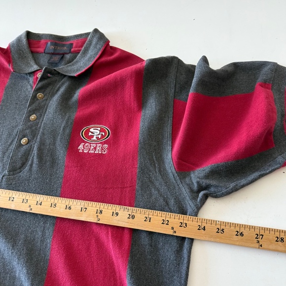 San Francisco 49ers x Antigua VTG Thick Cotton Colorblock Polo Shirt Mens LARGE - Picture 6 of 7